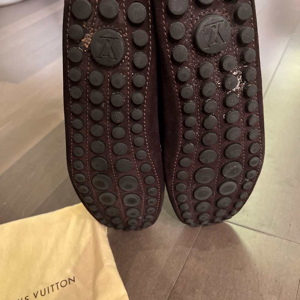 Louis Vuitton Brown Suede Shoes Moccasin Size 8.5 Excellent Condition Tassel - Picture 8 of 11